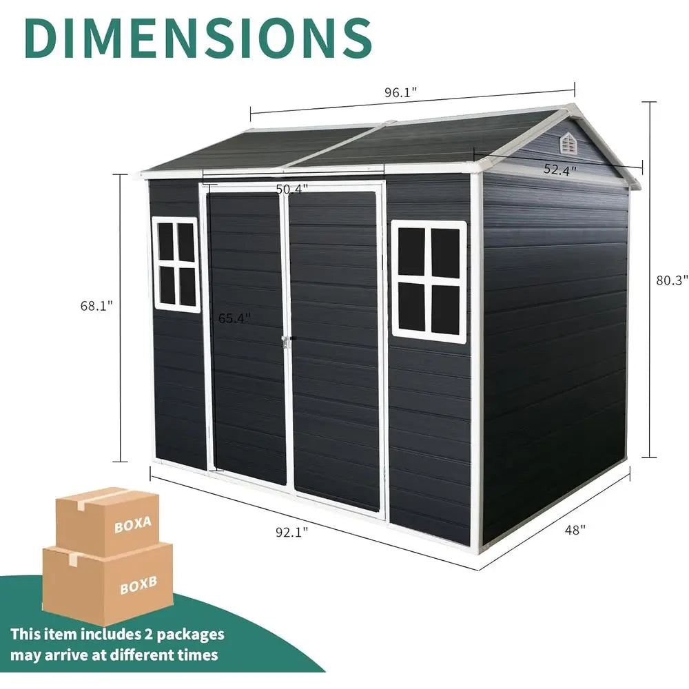 8x4ft Outdoor Plastic Storage Shed