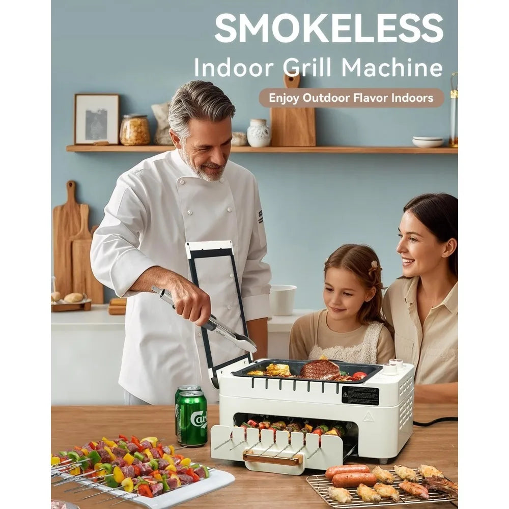3 In 1 Indoor BBQ Kabob Skewers Grill,