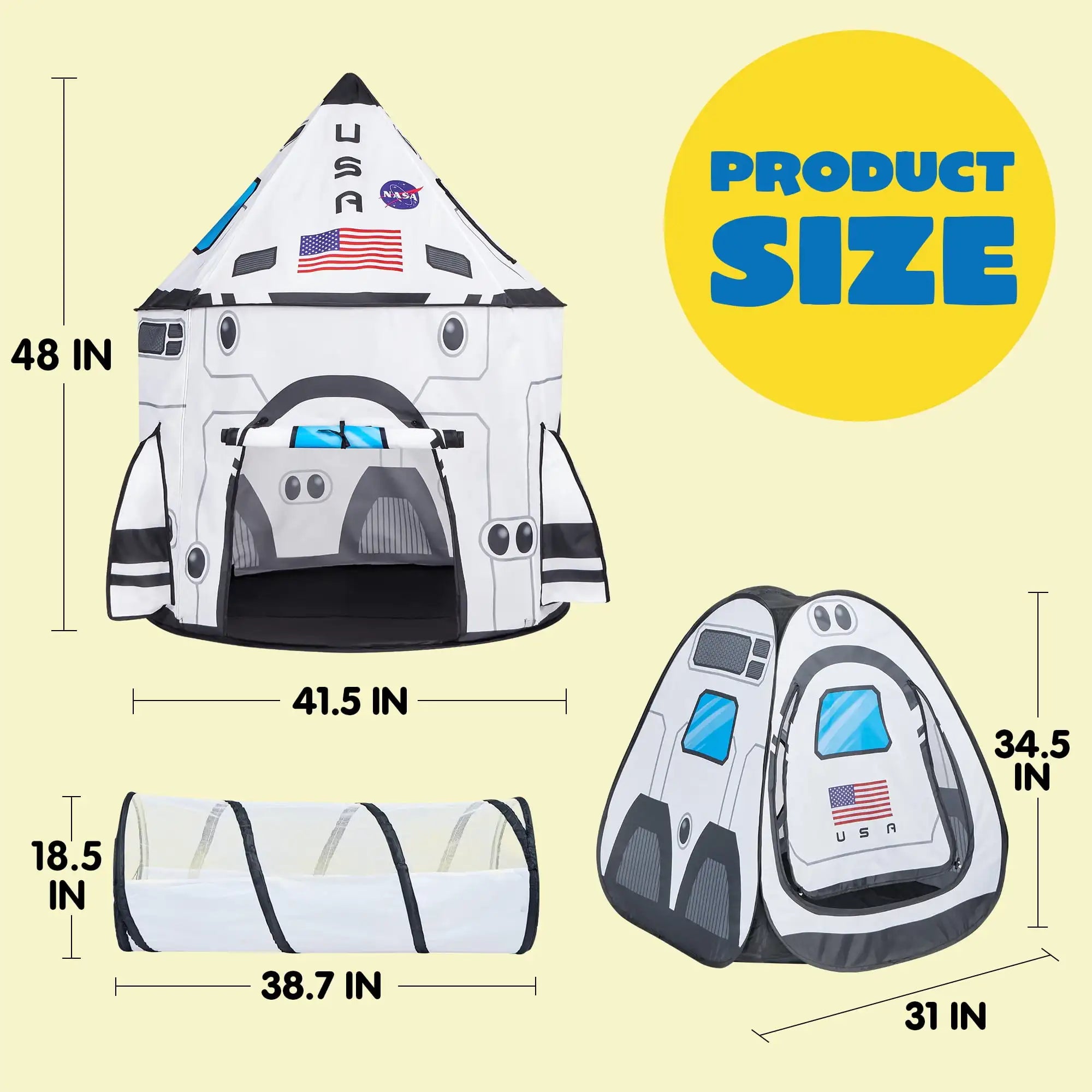 Tunnel 3-Piece Play Tent for Kids Pretend Play