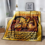 Anime Yu Gi Oh Card Throw Blanket Blue Eyes White Dragon Anime Cartoon Soft Plush Blanket Bedroom Bedspread Home Decor