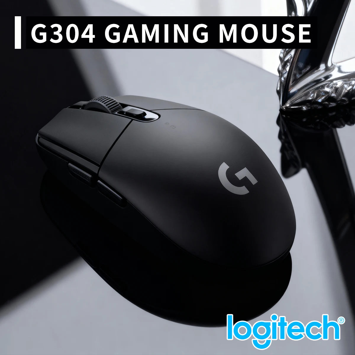Logitech G304 Wireless Gaming Mouse 12000 DPI HERO Sensor LIGHTSPEED 1ms 9-Month Battery Creative Long Battery Users G304/G305