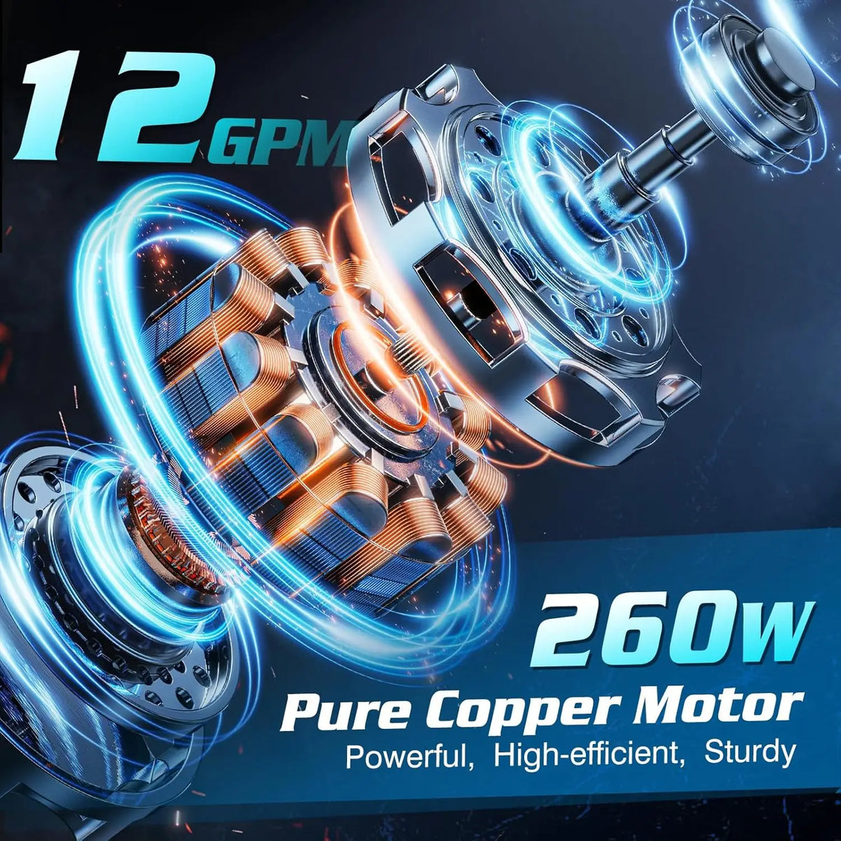 Fuel Transfer Pump for Diesel 21V Battery Powered 12GPM Portable Self-Priming Pump Automatic Stop