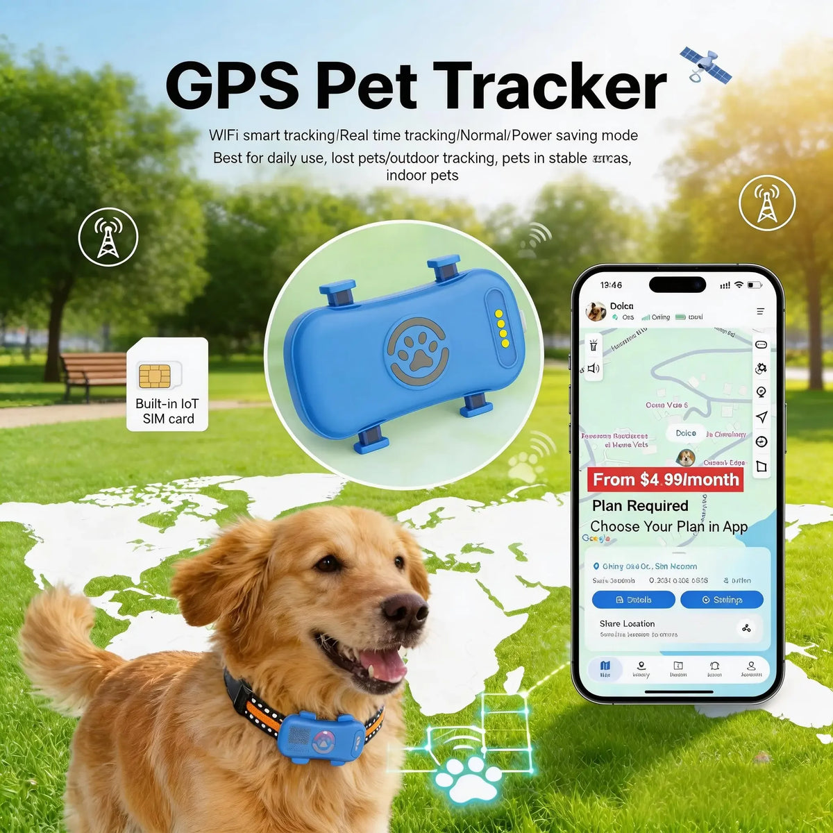 GPS Pet Tracker 4G for Dogs & Cat