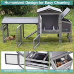 Chicken Coop, Mobile Chicken House with Wheels, Outdoor Hen House Poultry Cage with Nesting Box, Leakproof Pull Out Tray and UV-