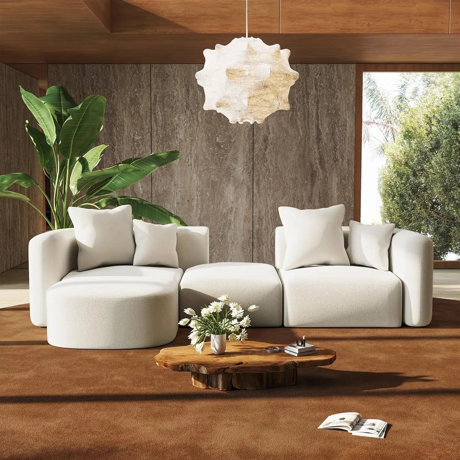 116" Modular Sectional Couches Ottoman,