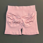 HISTELLO Sports Shorts 4.5" Women Yoga Shorts Seamless Low Waist Scrunch Bum Gym Leggings Workout Stretch Fitness Sports Shorts