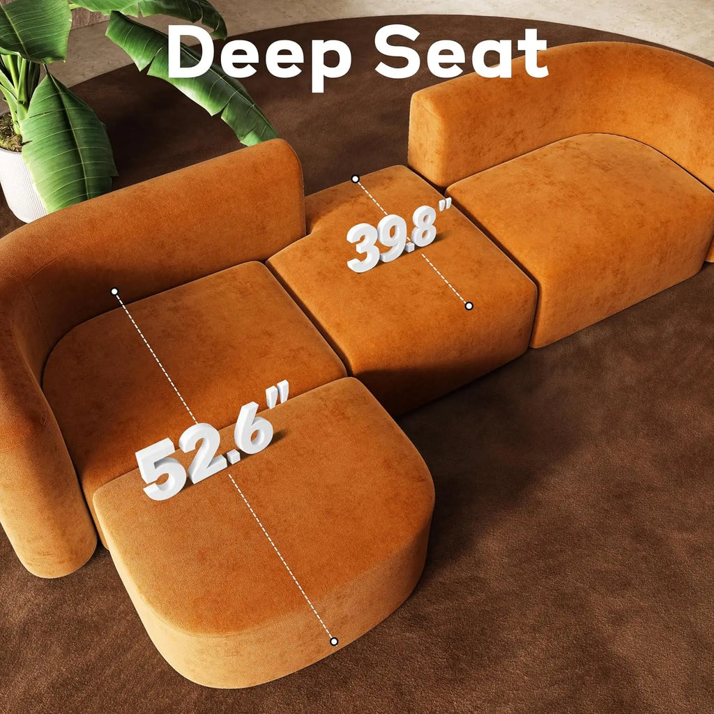 116" Modular Sectional Couches Ottoman,