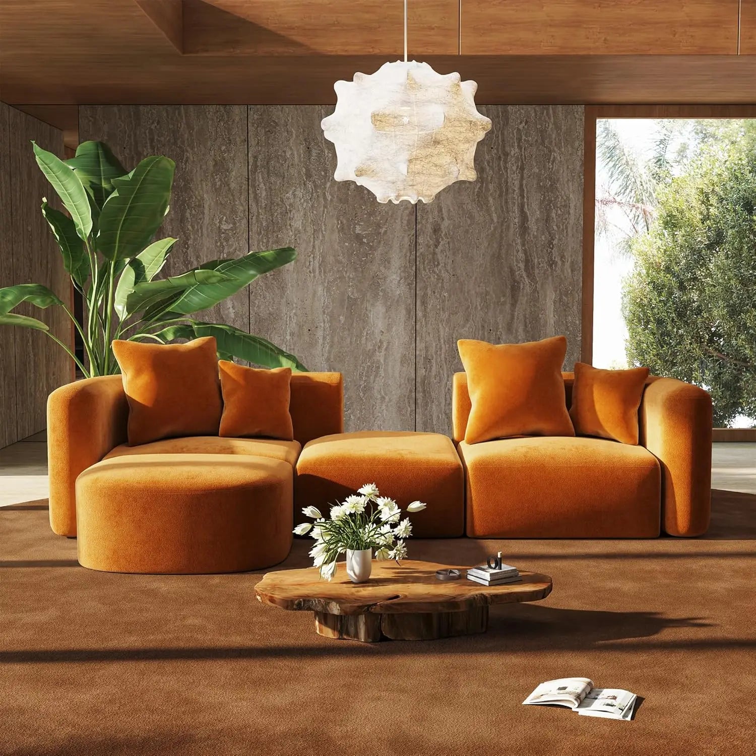 116" Modular Sectional Couches Ottoman,