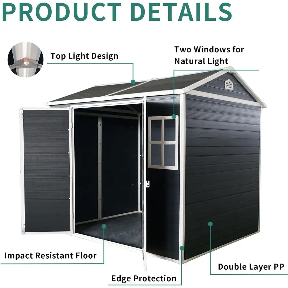 8x4ft Outdoor Plastic Storage Shed