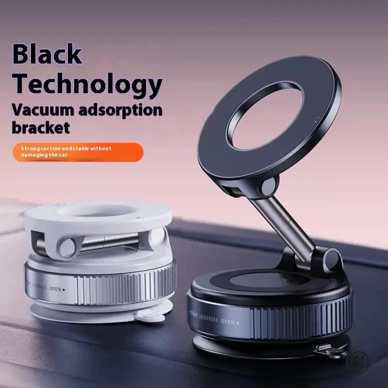 Strong Magnetic Car Phone Holder Foldable Design 360° Adjustable Vacuum Mount for Car/Desk/Bathroom/Universal Use