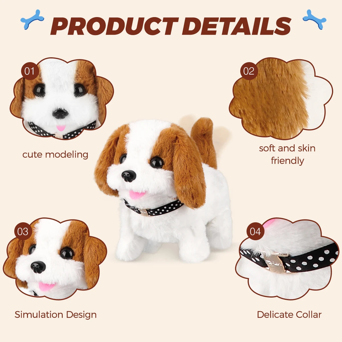 6 Styles Realistic Plush Simulation Smart Dog