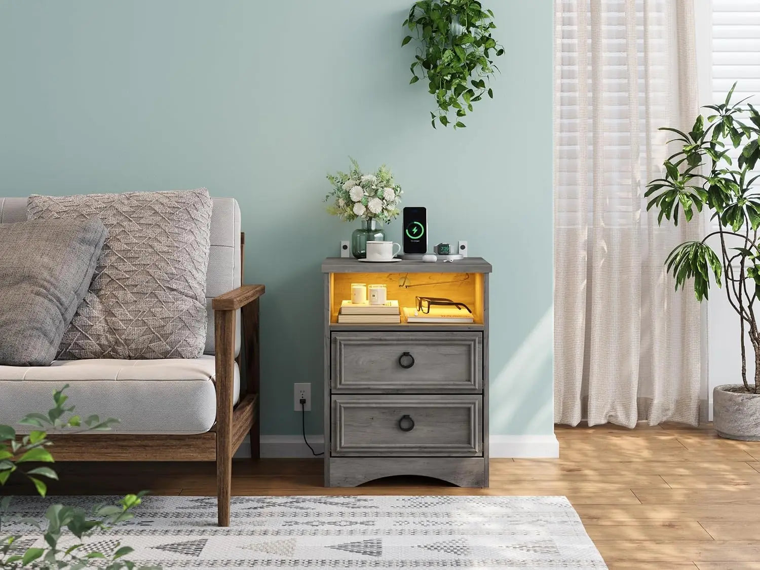 Nightstands Charing Station Strip Lights