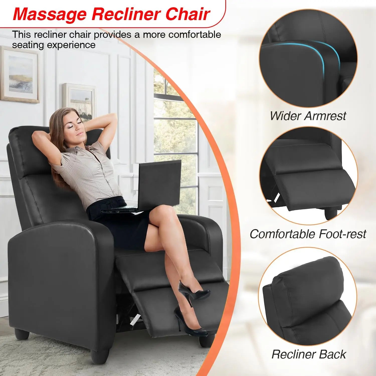 Massage Recliner Sofa  Lumbar