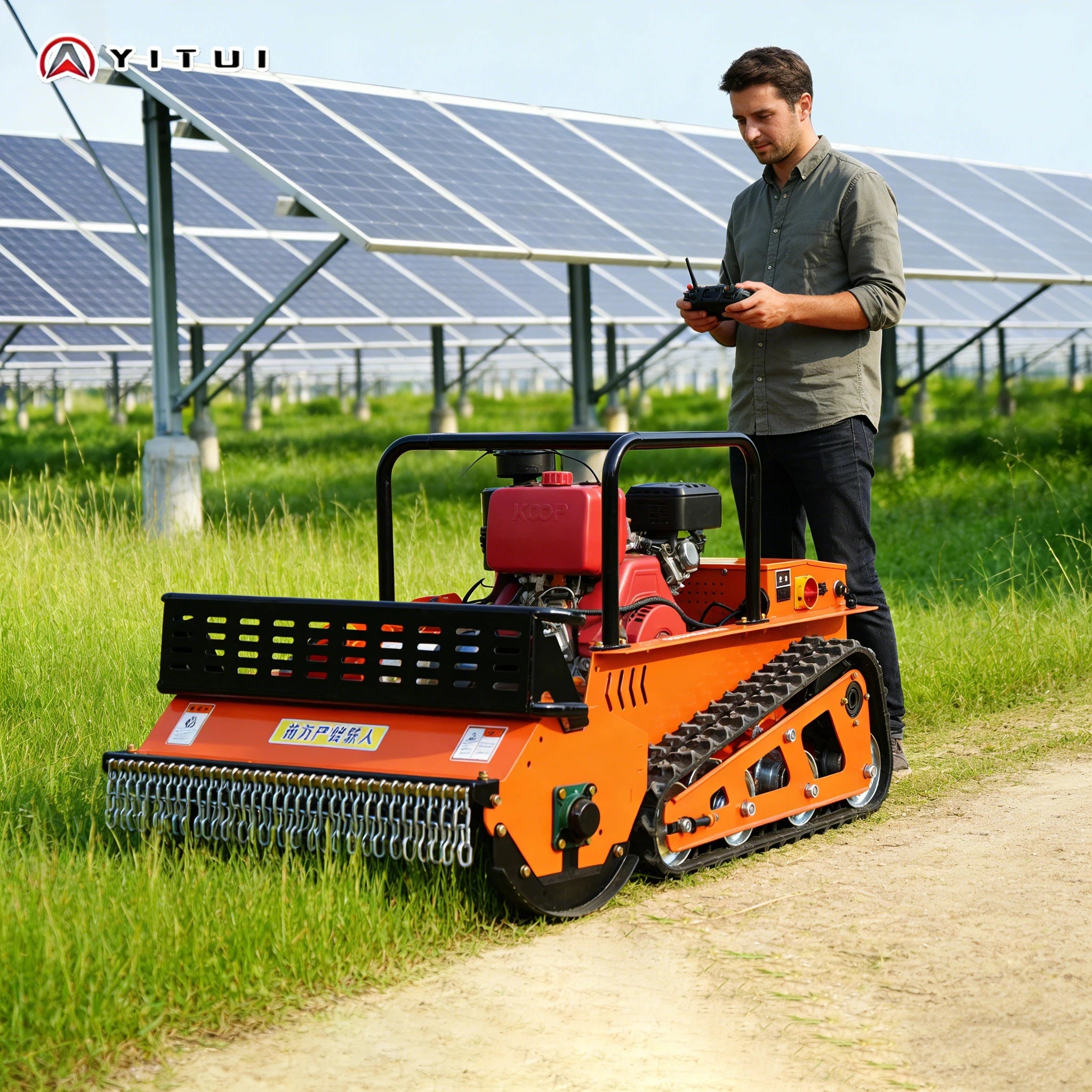 Diesel Fuel Crawler Grass Cutter Remote Control Lawn Mower