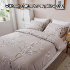 Dolin Plum Blossom Print Three-Piece Quilt Cover Set,