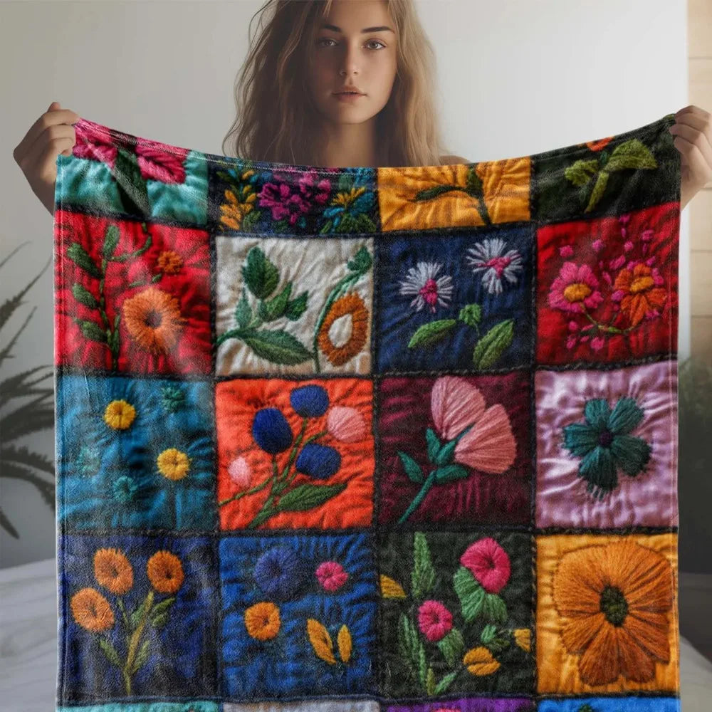 Vintage Floral Flannel Blanket