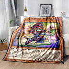 Anime Yu Gi Oh Card Throw Blanket Blue Eyes White Dragon Anime Cartoon Soft Plush Blanket Bedroom Bedspread Home Decor