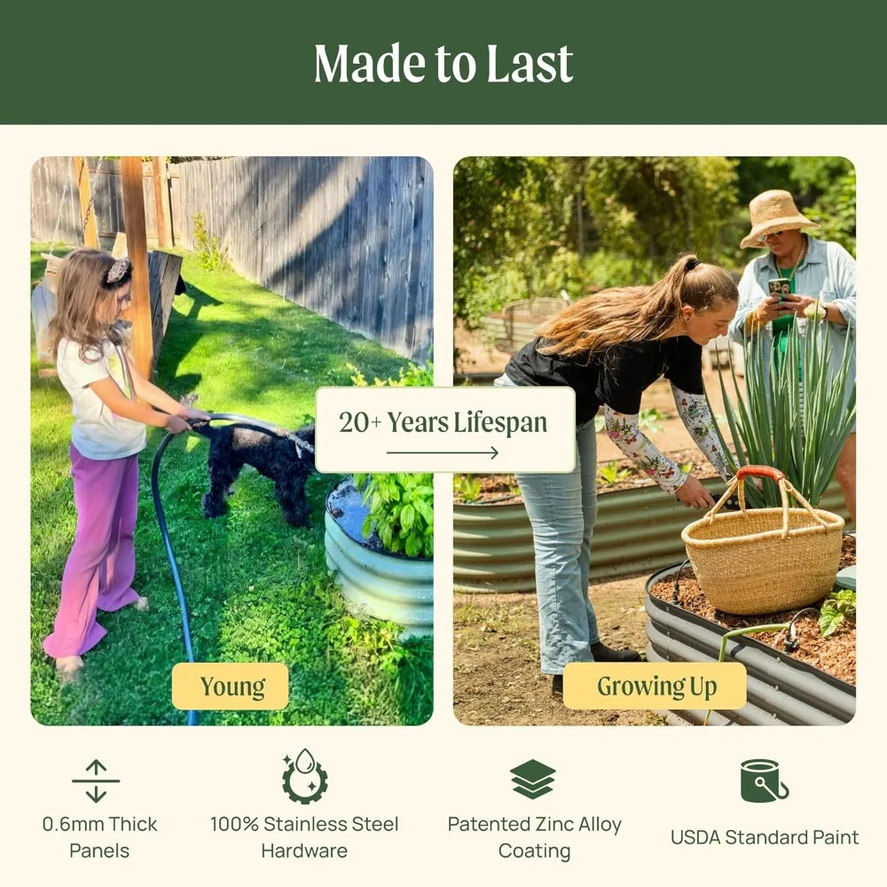 Planter Box for Vegetables & Flowers Easy Assembly