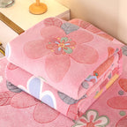 1pc Floral Style Warm Bedspread Fleece Blanket