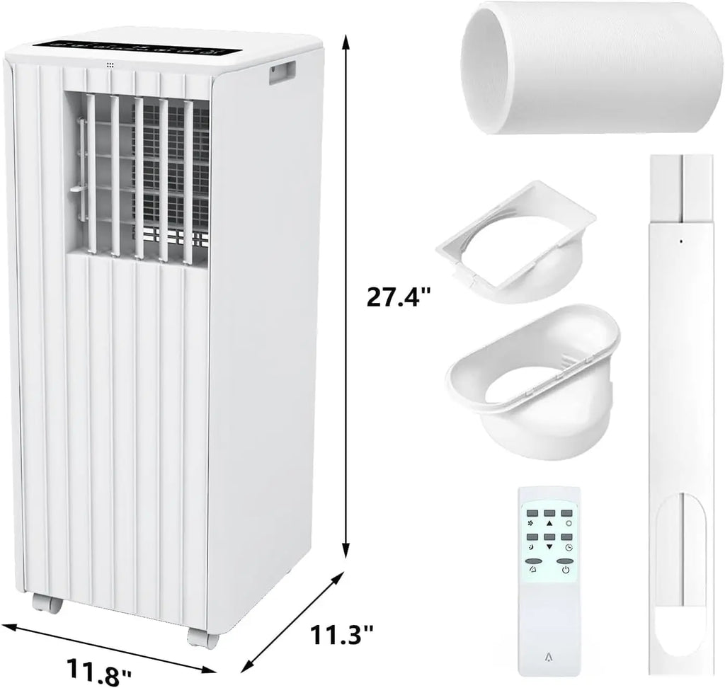 8000 BTU Portable Air Conditioner, 3-In-1 Cooling, Dehumidifier & Fan for 350 Sq. Ft Rooms,