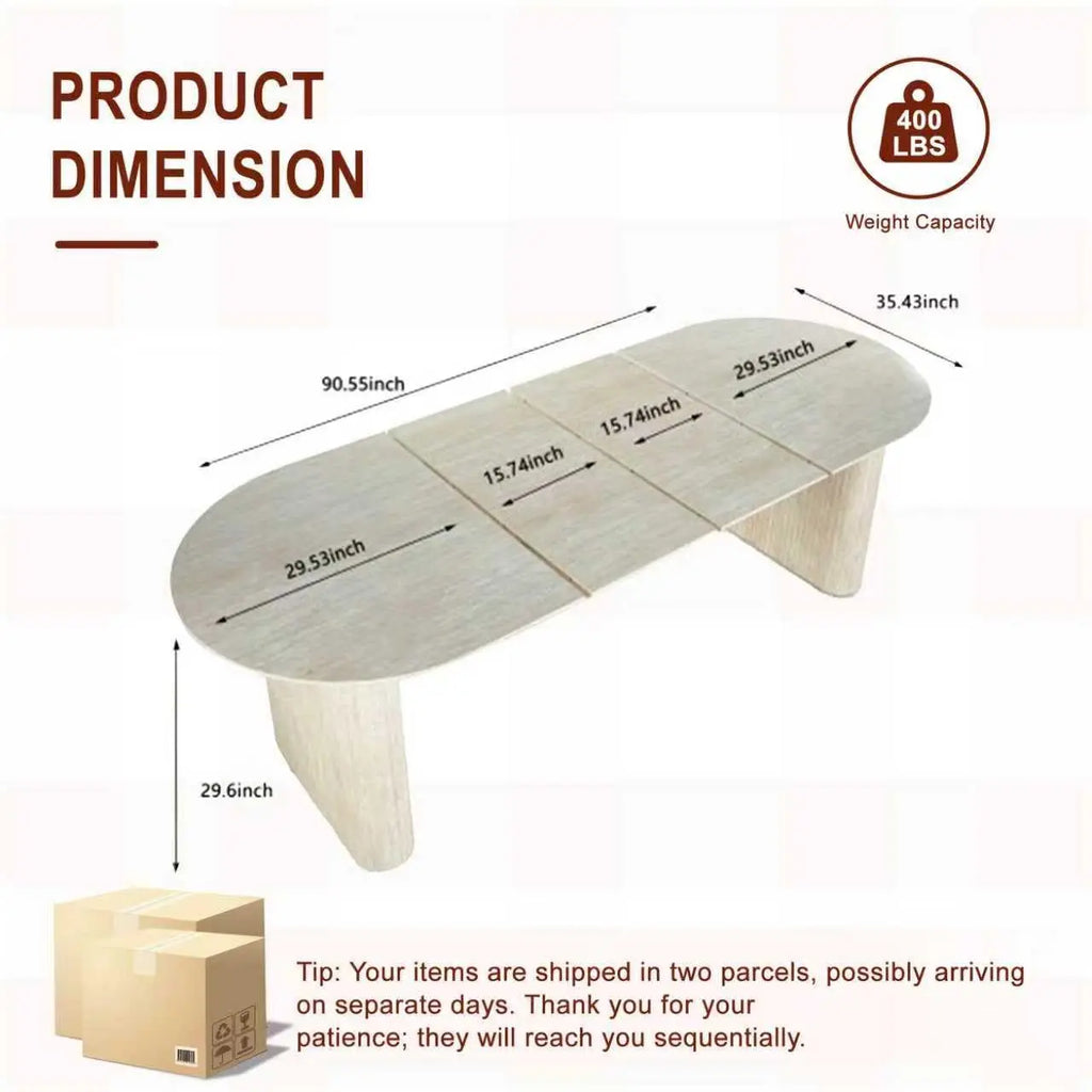 Extendable Oval Wooden Dining Table