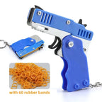 1PC Mini Keychain Gun Rubber Band Gun Toy Gun Shooting Pistol Alloy Kid Outdoor Activities Party Game Birthday Gift for Children