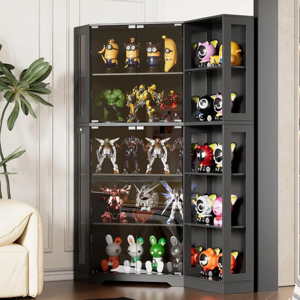 Cabinet with LED Lights, Glass Doors