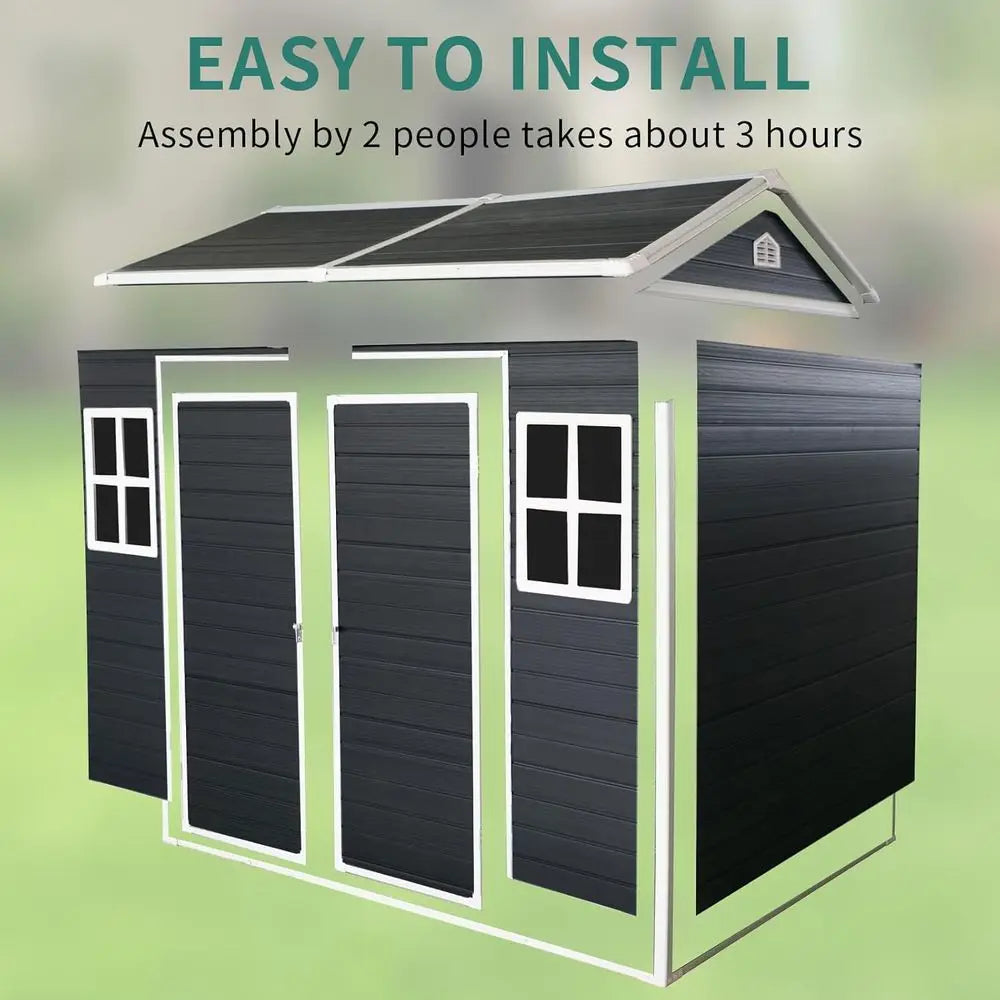 8x4ft Outdoor Plastic Storage Shed