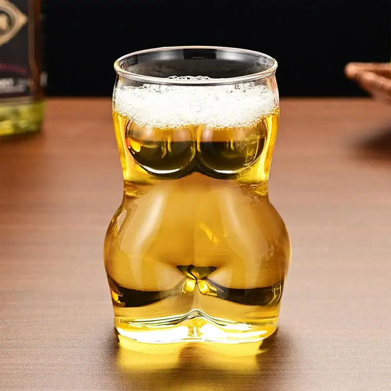 Glass Beer Mug creative Women Body Shaped
