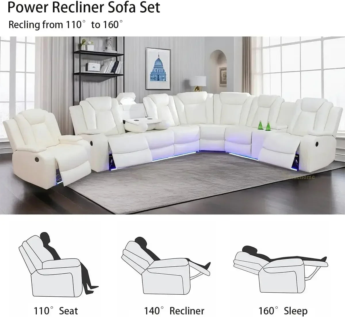 Hot Reclining Power Recliner Adjustable Sofa,