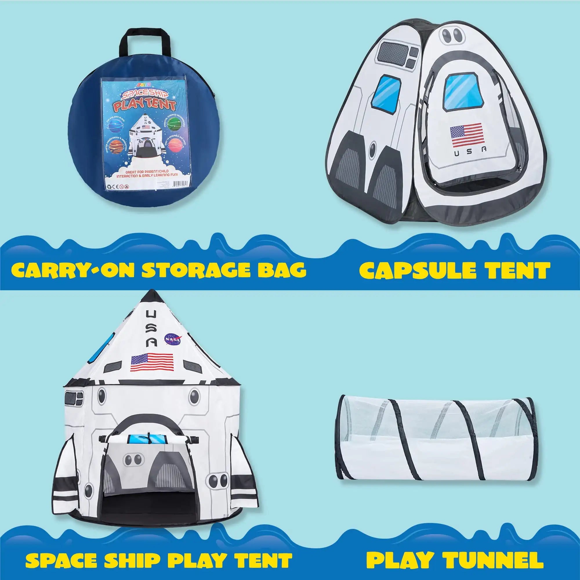 Tunnel 3-Piece Play Tent for Kids Pretend Play