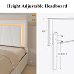 Bed Frame  4 Storage Drawers LED Bed Type-C&USB