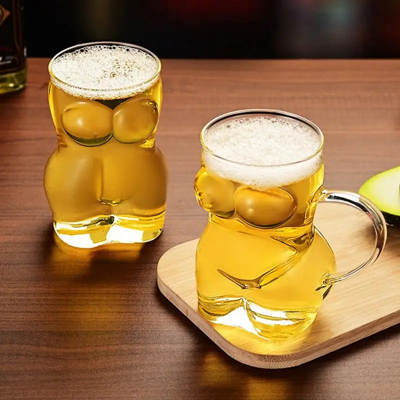 Glass Beer Mug creative Women Body Shaped