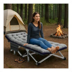 Camping Cot With Mat Carry Bag, 28in Wide, 880LBS