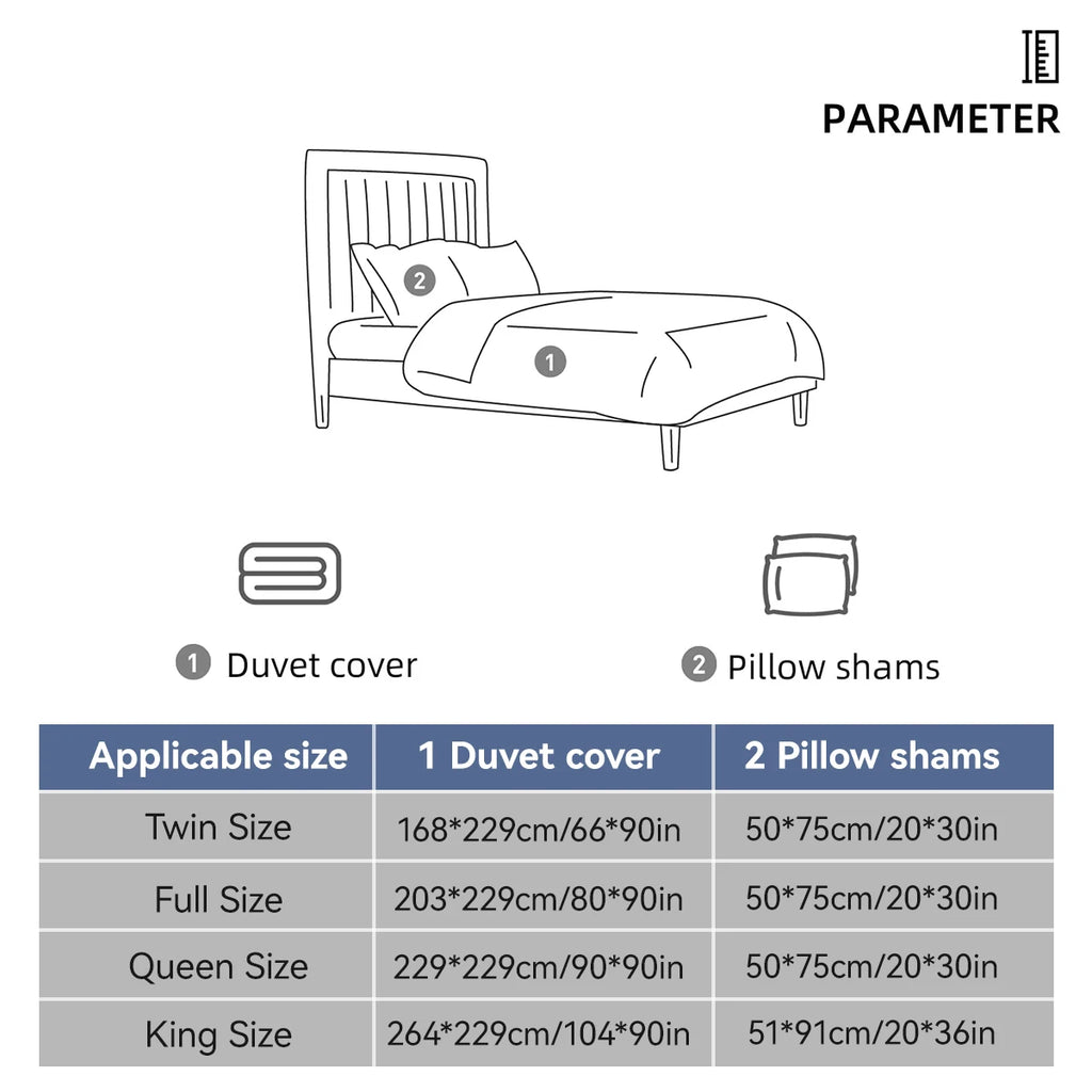 Dolin Plum Blossom Print Three-Piece Quilt Cover Set,