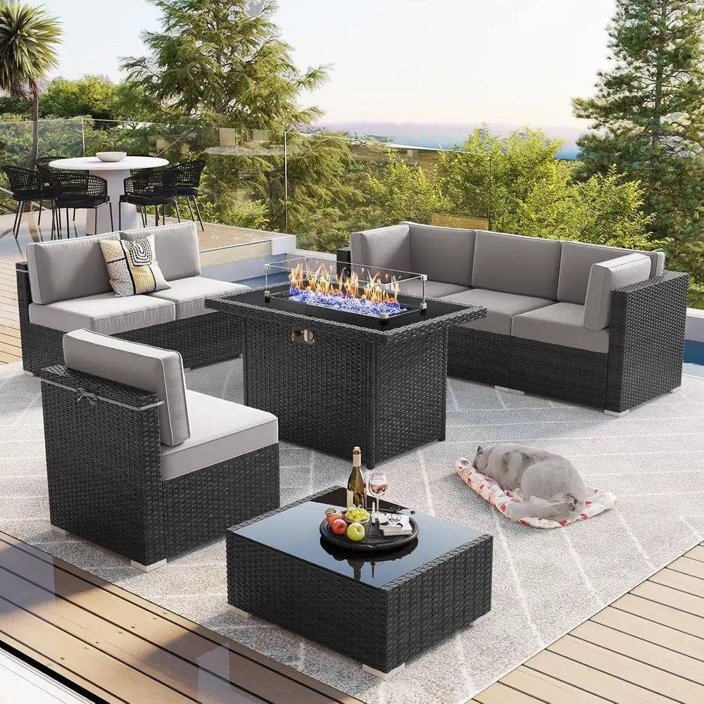 8-Piece Outdoor Wicker Rattan Patio Furniture