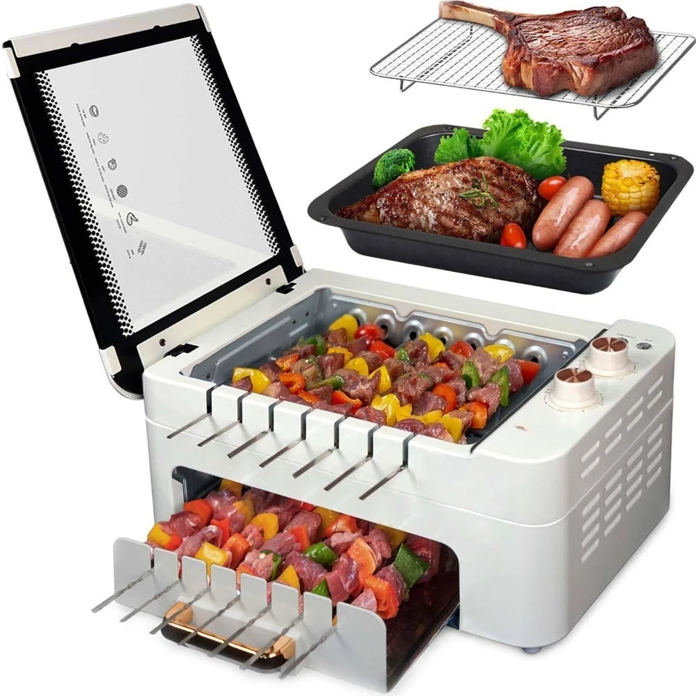 3 In 1 Indoor BBQ Kabob Skewers Grill,