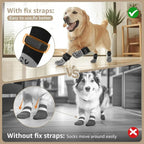 4-Pack Anti-Slip Dog Socks, Prevent of Hard Wooden Floors, Strong Grip, Paw Protection,