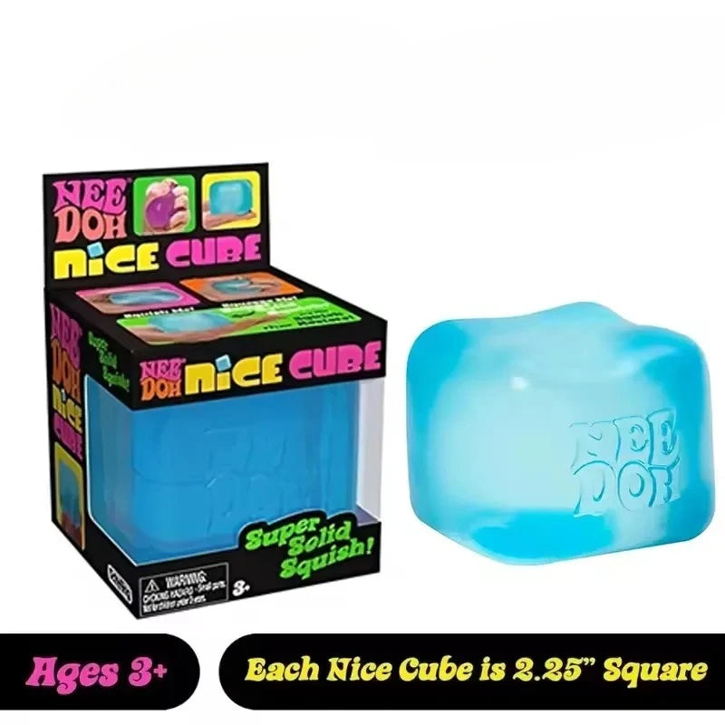 DC Schylling Needoh Nice Sensory Squeezing Toy Cube for Stress relief and Fingertip Release Toy for Pinching and Playing