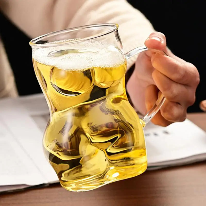 Glass Beer Mug creative Women Body Shaped