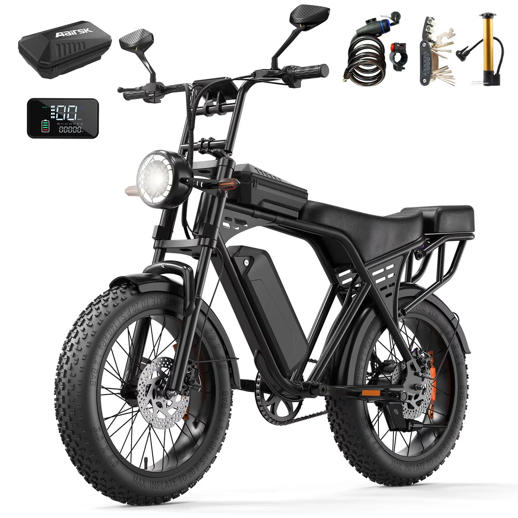 X5 20 Inch Fat Tire All Terrain Electric Bike 1500W Peak Motor E-Bike 48V15AH