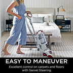 Upright Vacuum with HEPA , Swivel Steering, LED