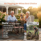 Dog Electronic Fence |  GPS Fencing System | Waterproof Wireless Fence  Training Collar | Adjustable Warning Intensity | Fence Radius: 33–999 Yards |